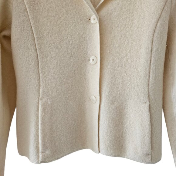 Petite Sophisticate 100% Boiled Wool Jacket | Like New | XSP | Cream - Picture 12 of 16